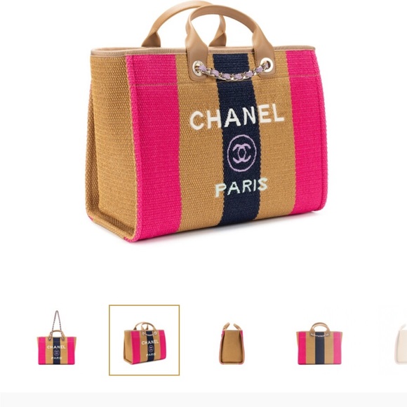 CHANEL Handbags - Gorgeous Chanel Multicolor Straw Raffia Deauville GM Tote Gold Hardware, 2020